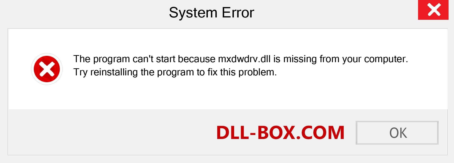  mxdwdrv.dll file is missing?. Download for Windows 7, 8, 10 - Fix  mxdwdrv dll Missing Error on Windows, photos, images